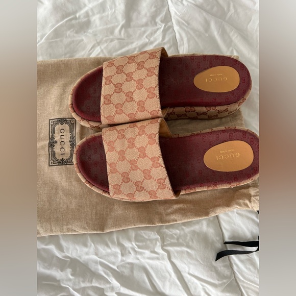 Gucci GG Supreme Platform Sandal Dark Red (Women's) - Picture 5 of 6